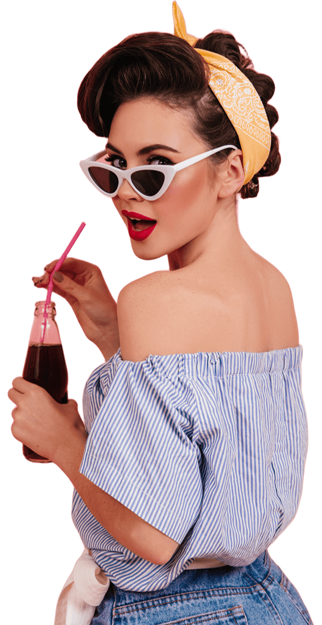 Pin-up girl with sunglasses